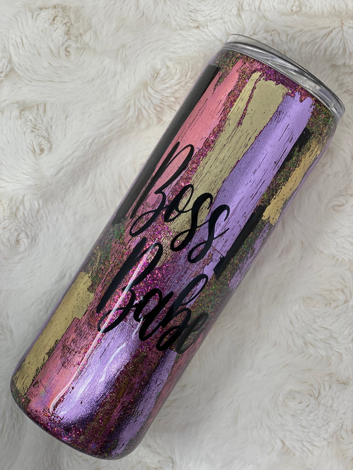 Boss Babe  Colorful Acrylic Paint Tumbler | Personalized Tumblers