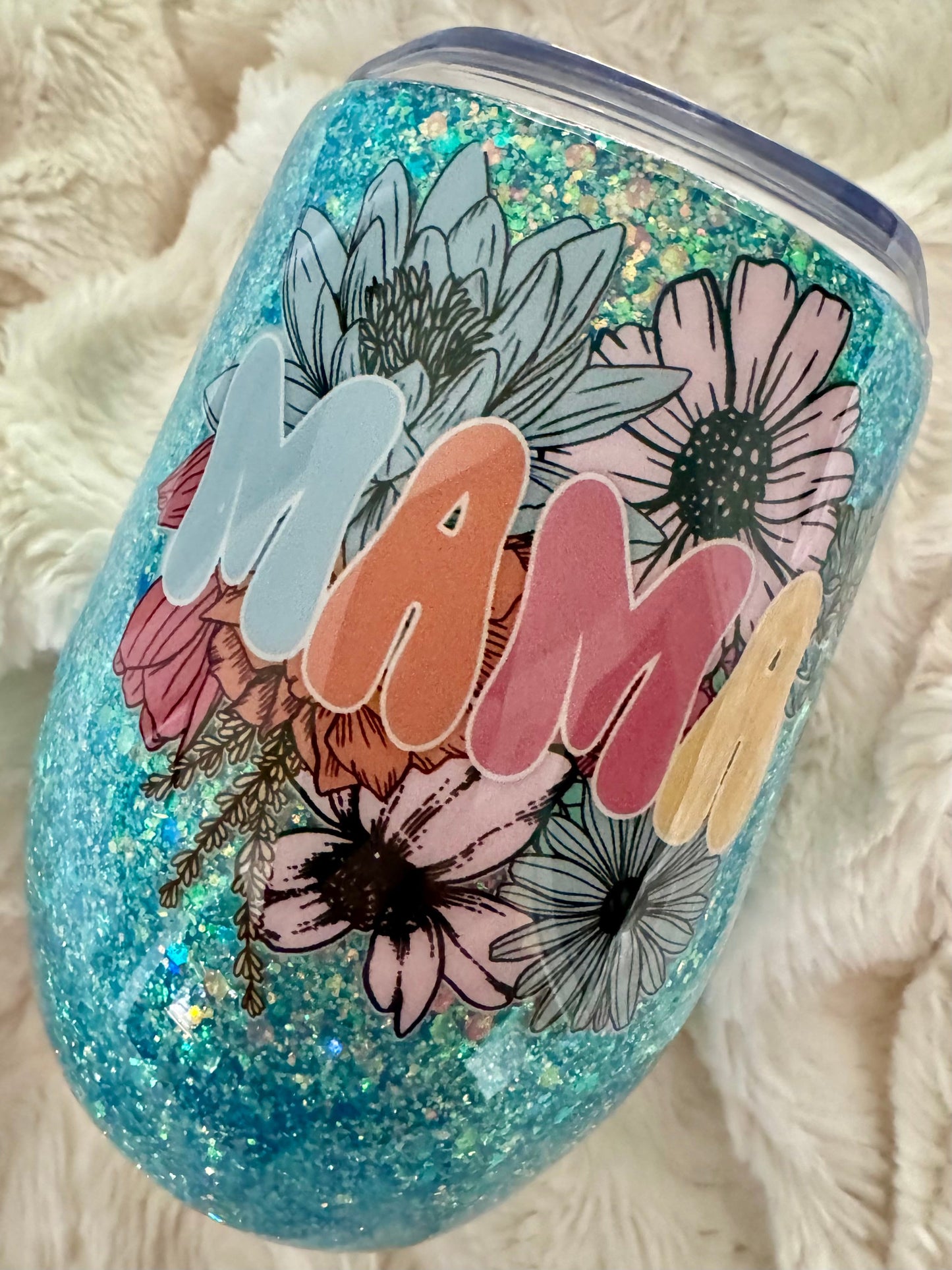 Mama Wine Tumbler | Personalized Glitter Tumbler